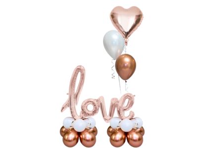 Rosegold love balloon bouquet