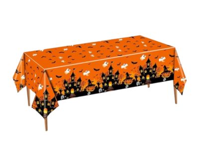 Orange Halloween Table Cover - spooky