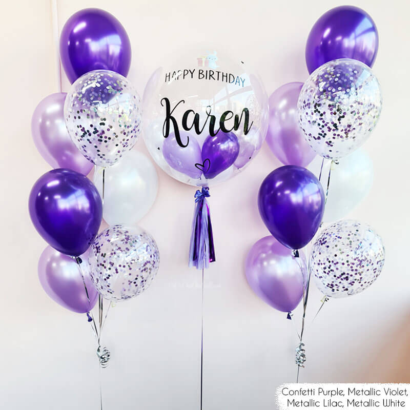 personalized Bobo Bubble Balloon Bouquet - color and message of you choice