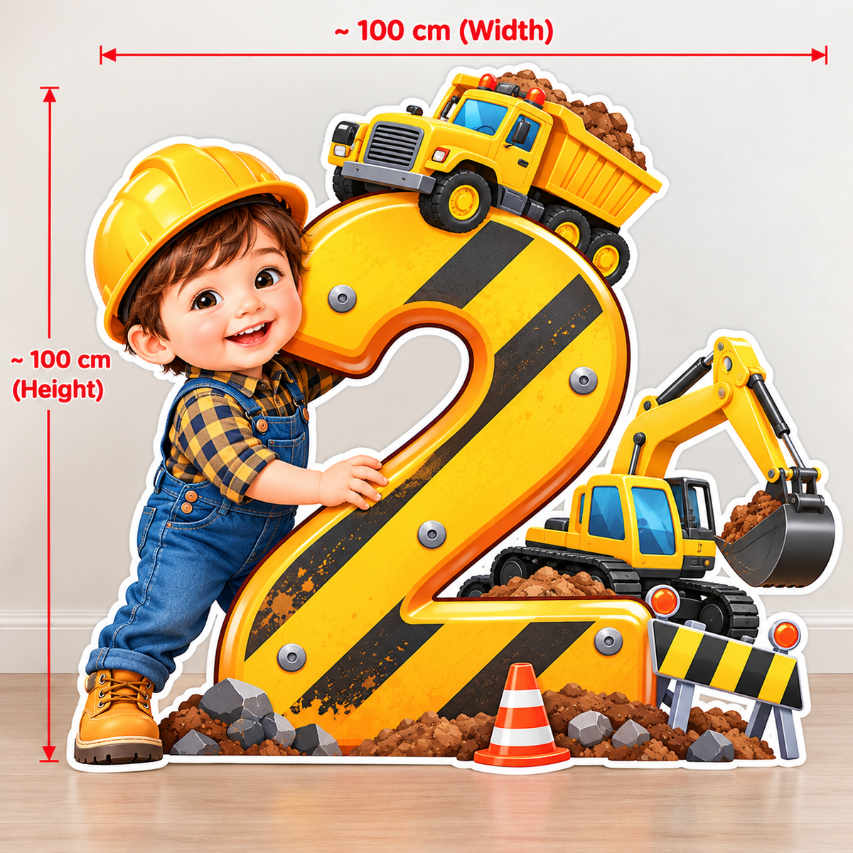 Construction Theme Personalized Number Cutout – Birthday Decoration