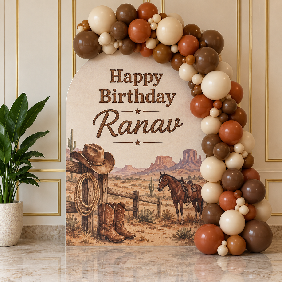 CowBoy theme Balloon Garland & Arch Backdrop Decoration