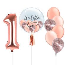 Personalized balloon first birthday helium bunch for photo shoot