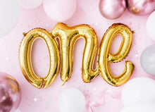 One first birthday cursive non inflated - gold