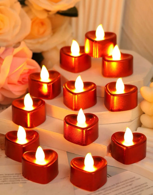 6pcs Heart Shaped Electronic Candle