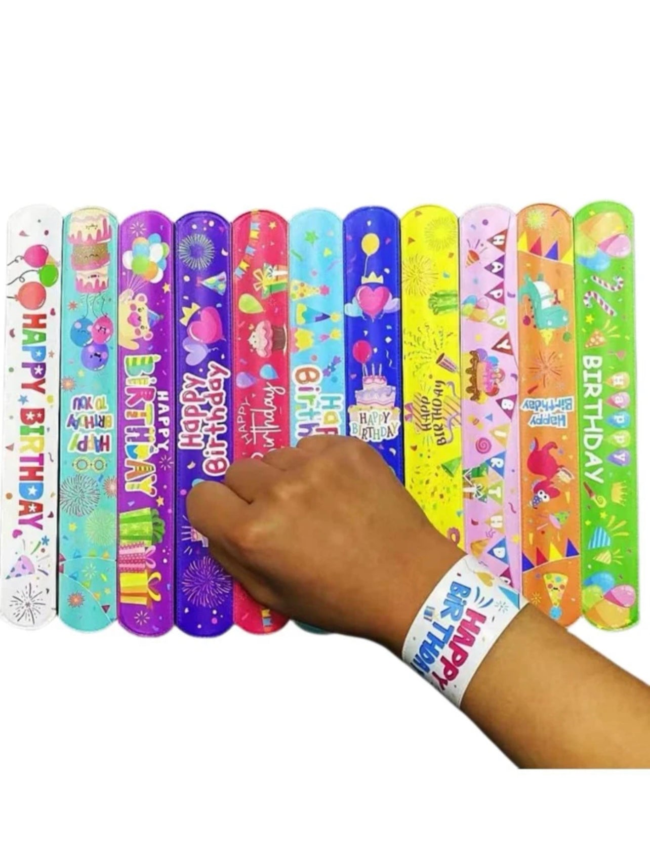Happy birthday wrist band - pack of 12