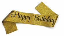 Happy birthday glitter Gold sash