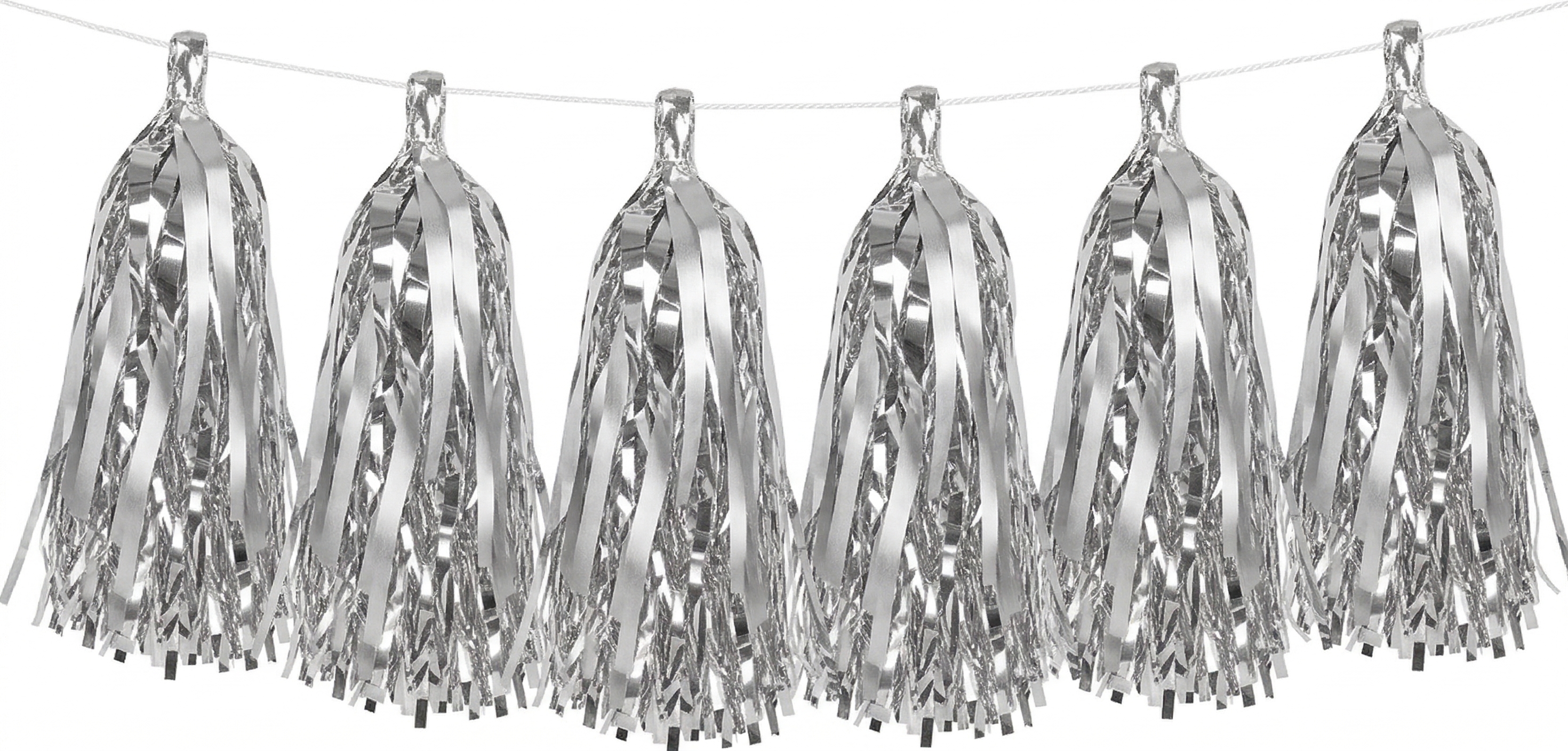 Tassel pack of 12 - shades of silver
