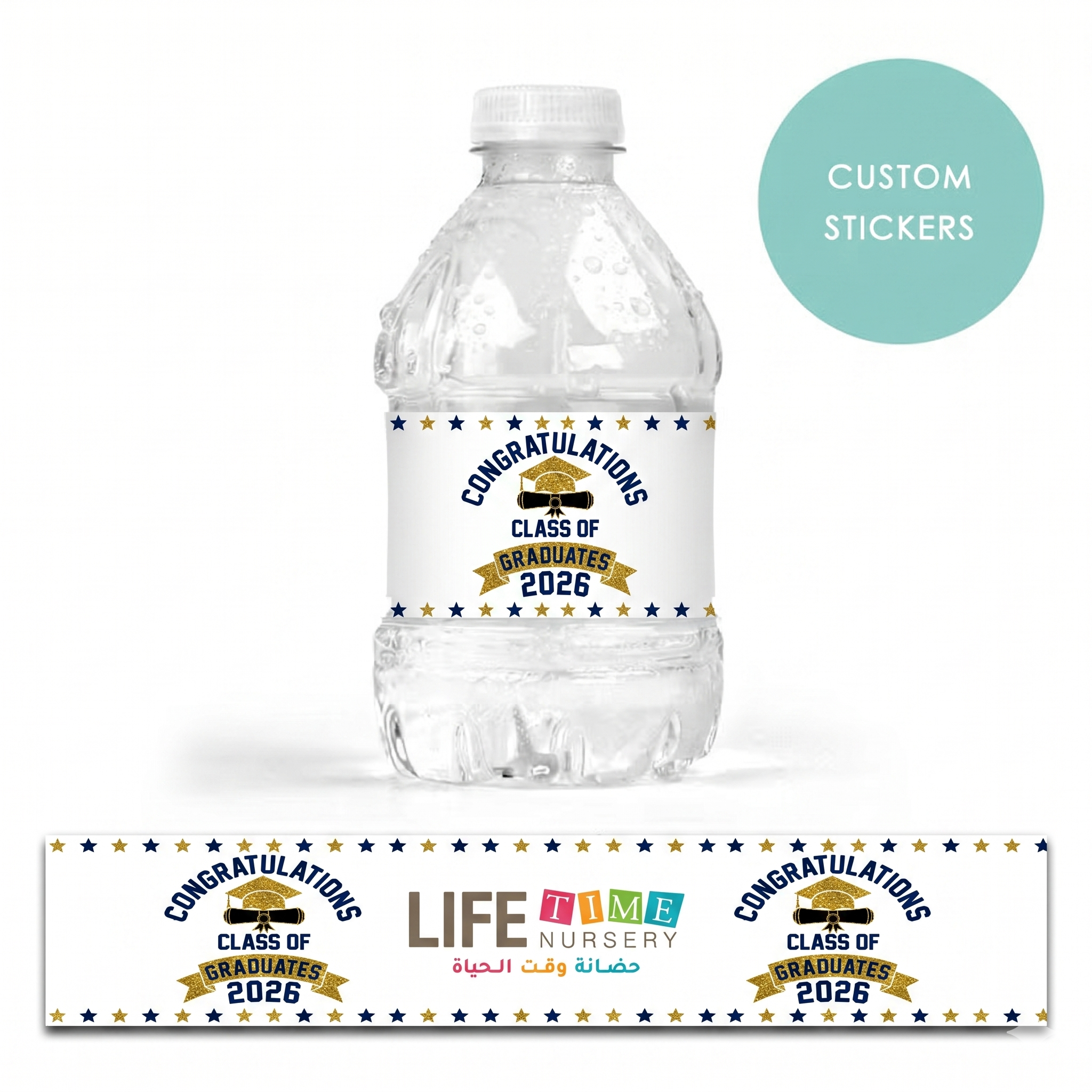 Personalized Custom Water Bottle Labels - 10pcs graduation