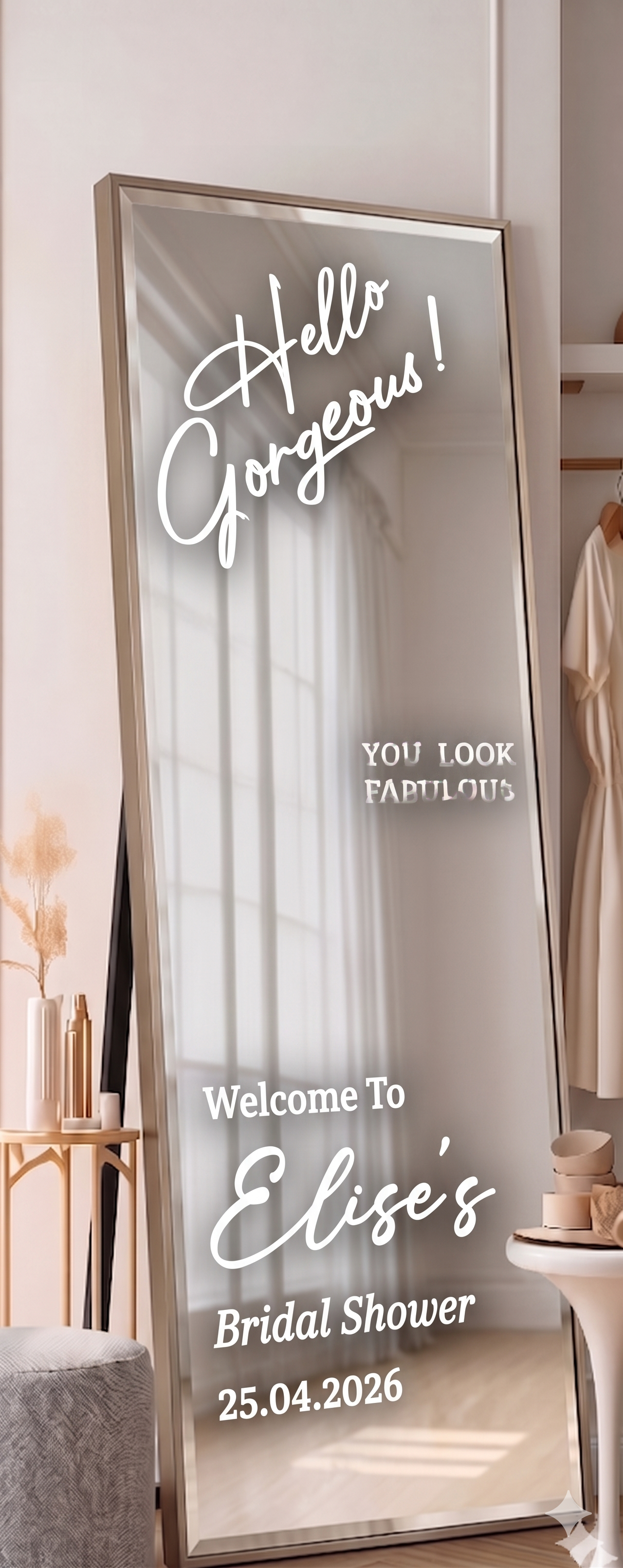 Custom Mirror Welcome Board – Event Rental