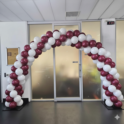 Qatar National Day Balloon arch | Burgundy & White