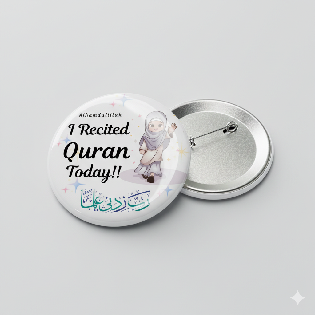 I recited Quran gifts 58mm button badges for girls 1pc
