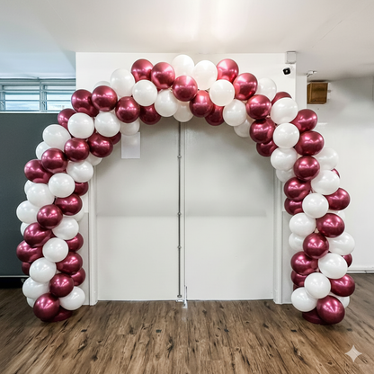 Qatar National Day Balloon arch | Burgundy & White
