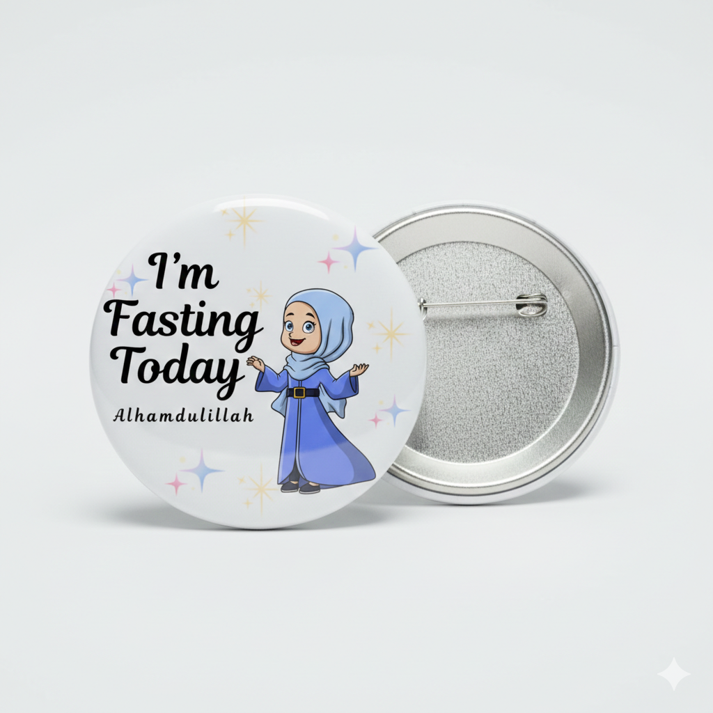 I am Fasting ramadan  gifts 58mm button badges for girls 1pc