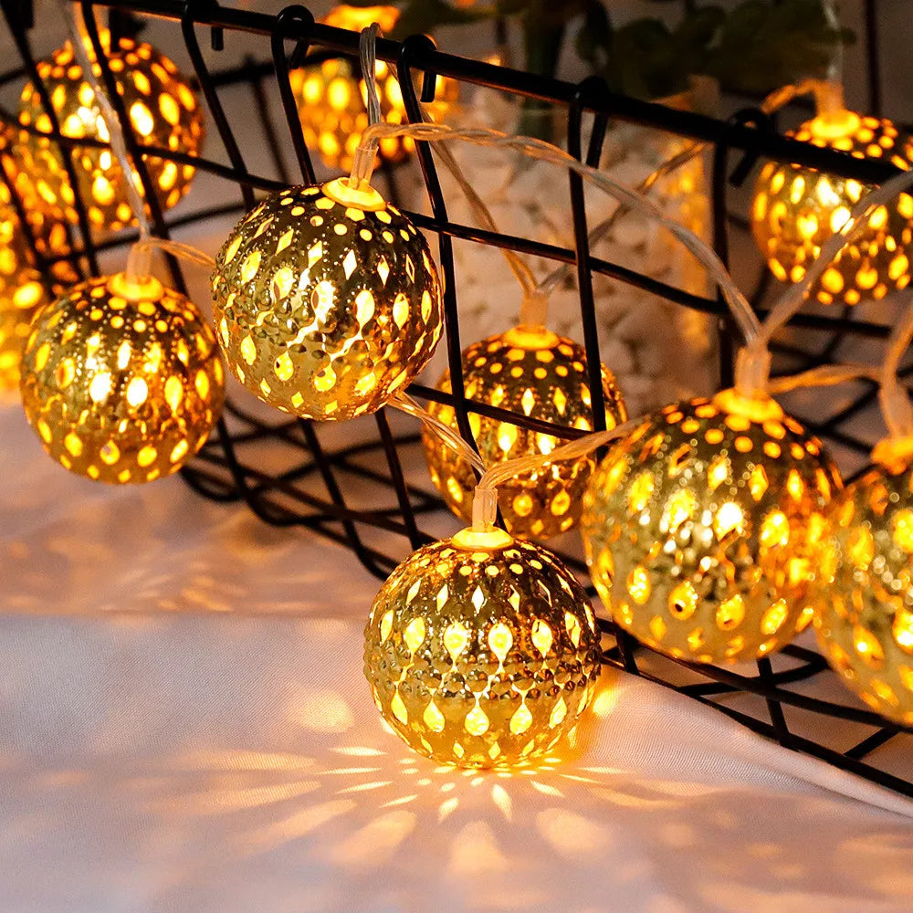 arabic string light golden ball