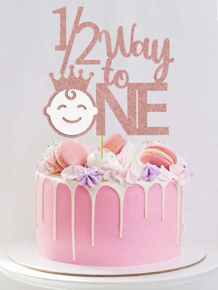 half Birthday cake topper