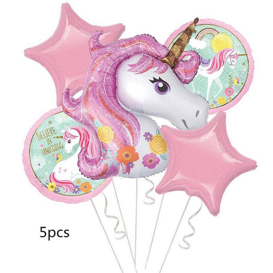 unicorn 5 pcs foil balloons