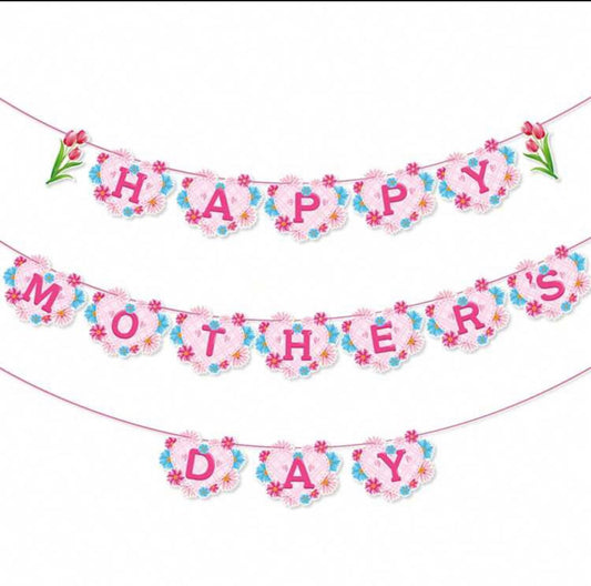 flower happy mother's day banner