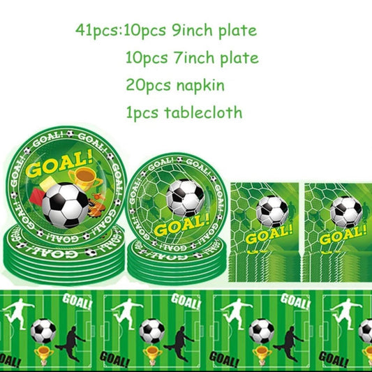 Football plate table cover and napkins set