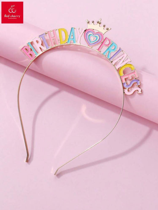 Birthday princess multicolor headband