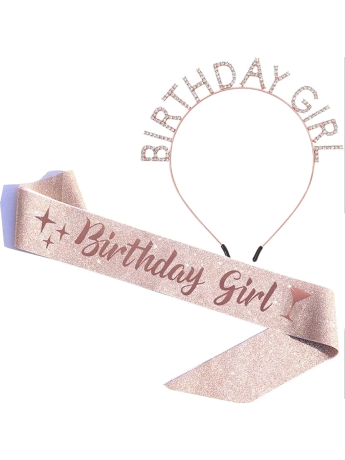 Birthday girl rosegold  - sash and tiara