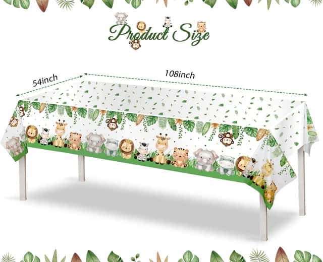 animal jungle forest safari table cover