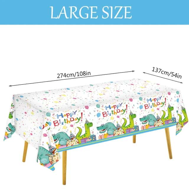 Dinosaur happy birthday table cover