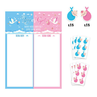 Gender reveal game with stickers