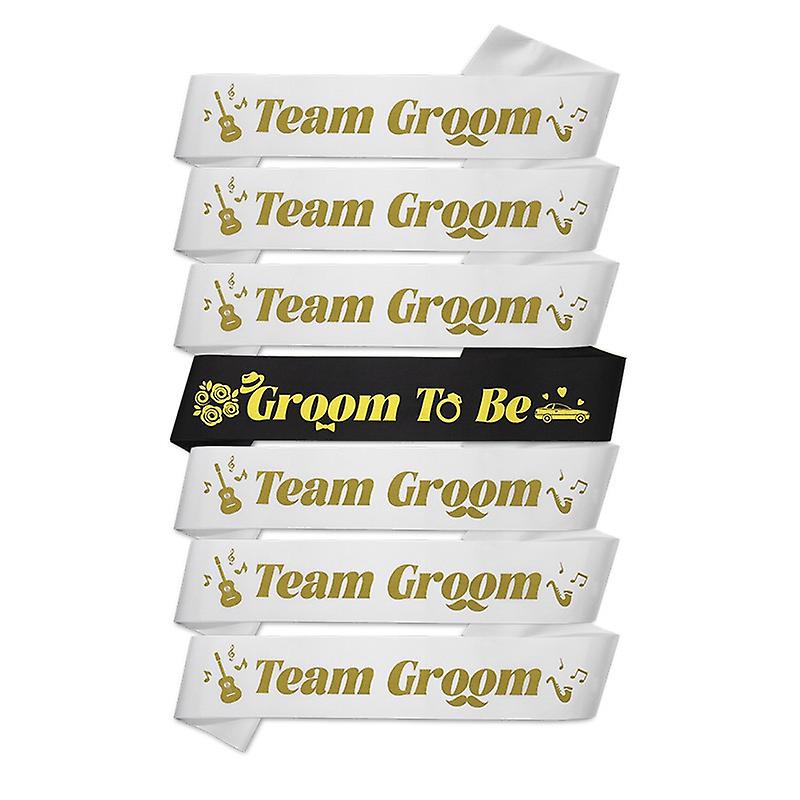 Groom to be and 6 pcs team groom sash set