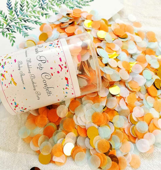 Push pop confetti orange  - 1pc