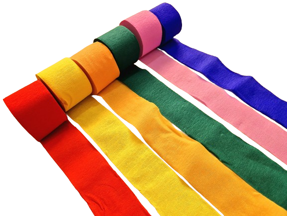 Rainbow colorful crepe paper streamers