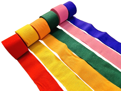 Rainbow colorful crepe paper streamers