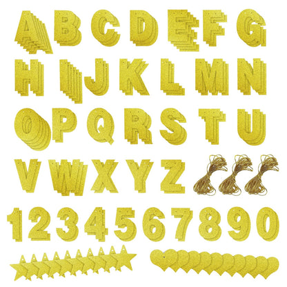 gold paper alphabets