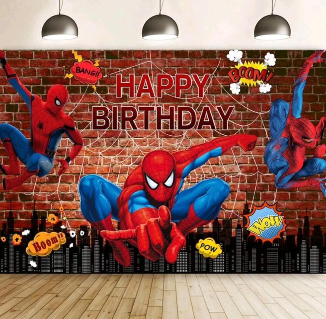 spiderman birthday backdrop Poster