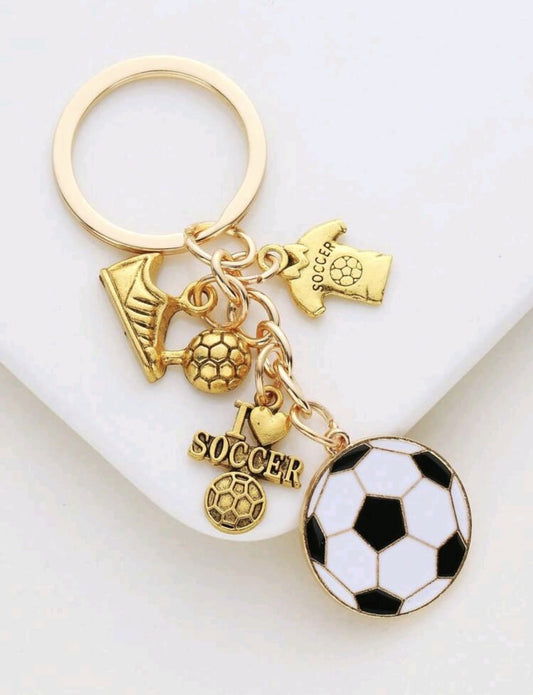 Football gold keychain