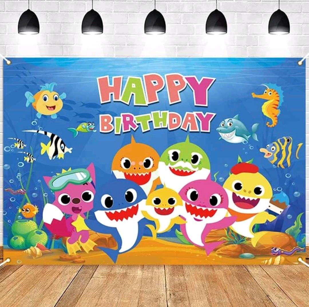 Baby shark 210 x150cm back drop poster