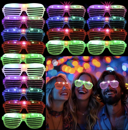 LED Glow glasses battery included - pack of 12