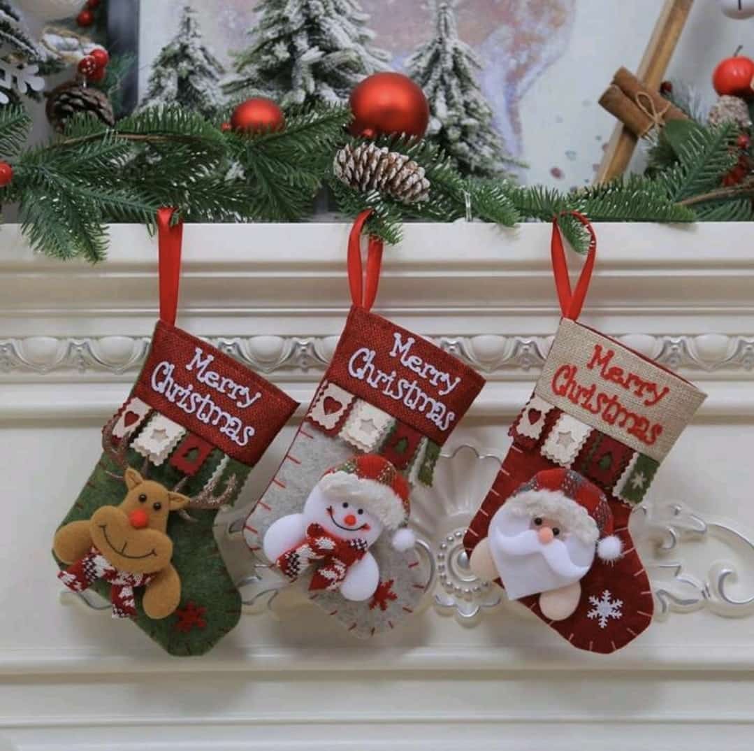 3pcs Christmas Decoration Socks 14X19cm