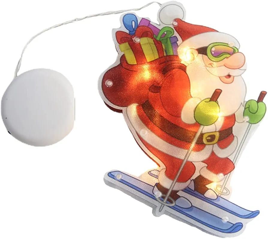 Christmas Hanging Ornament Light Up  - Santa  ( Batteries Not Included)