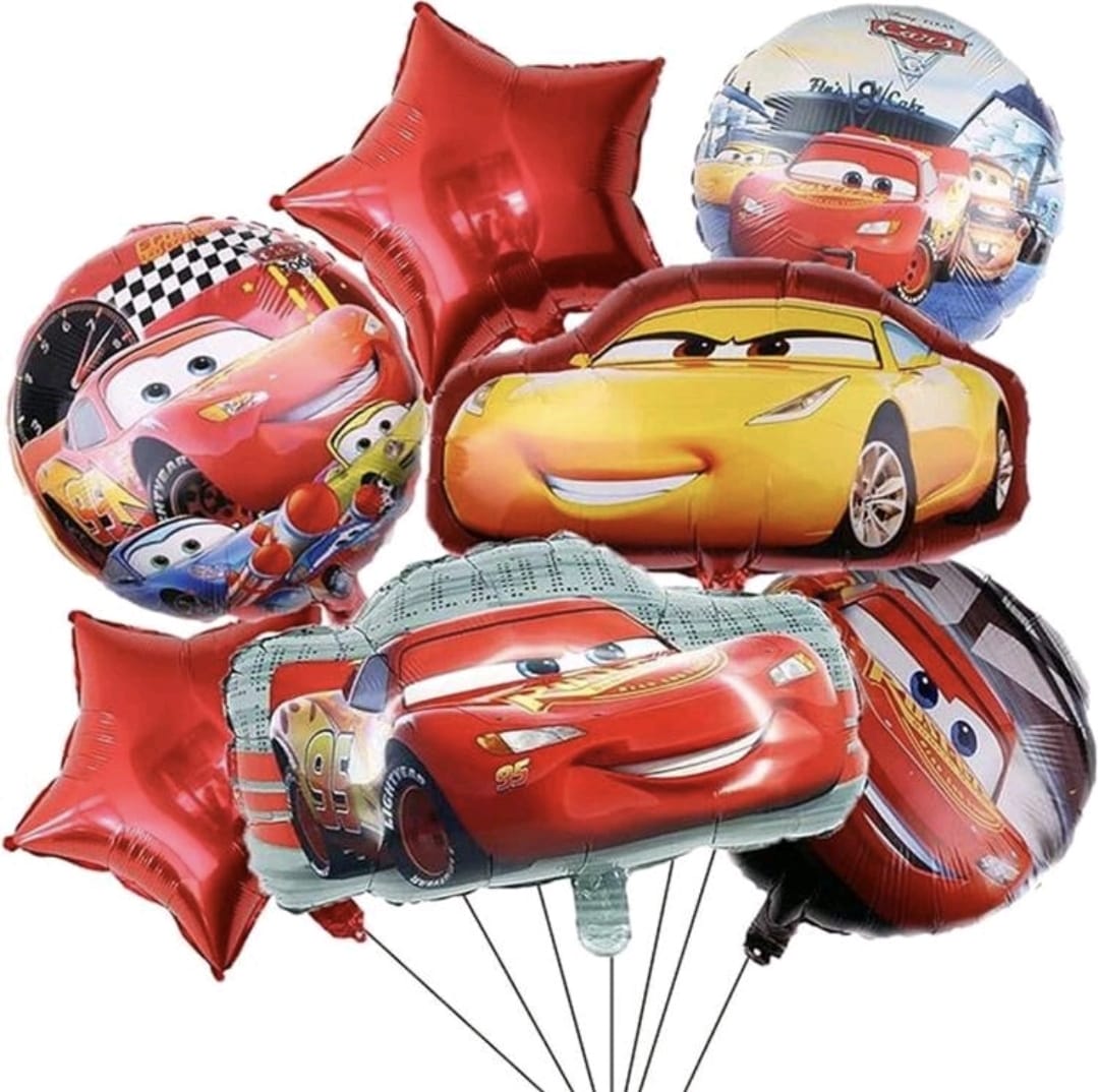 cars foil balloon bunch