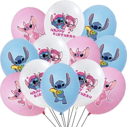 Lilo stitch latex balloons 10 pcs helium filled