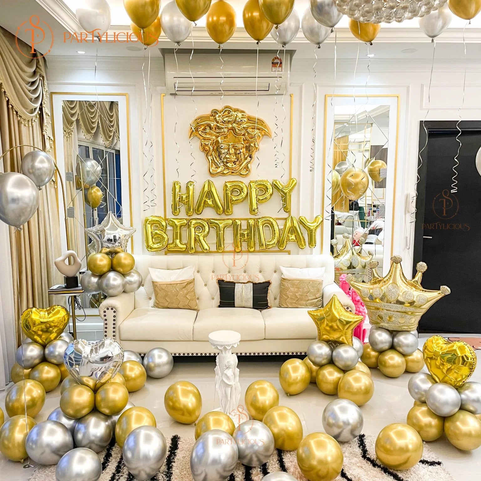 classic birthday surprise set up