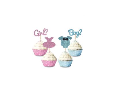 Gender reveal cup cake topper 12 pcs