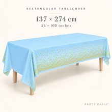 Blue Tablecloth with Gold confetti Dots - Fits 8ft Table