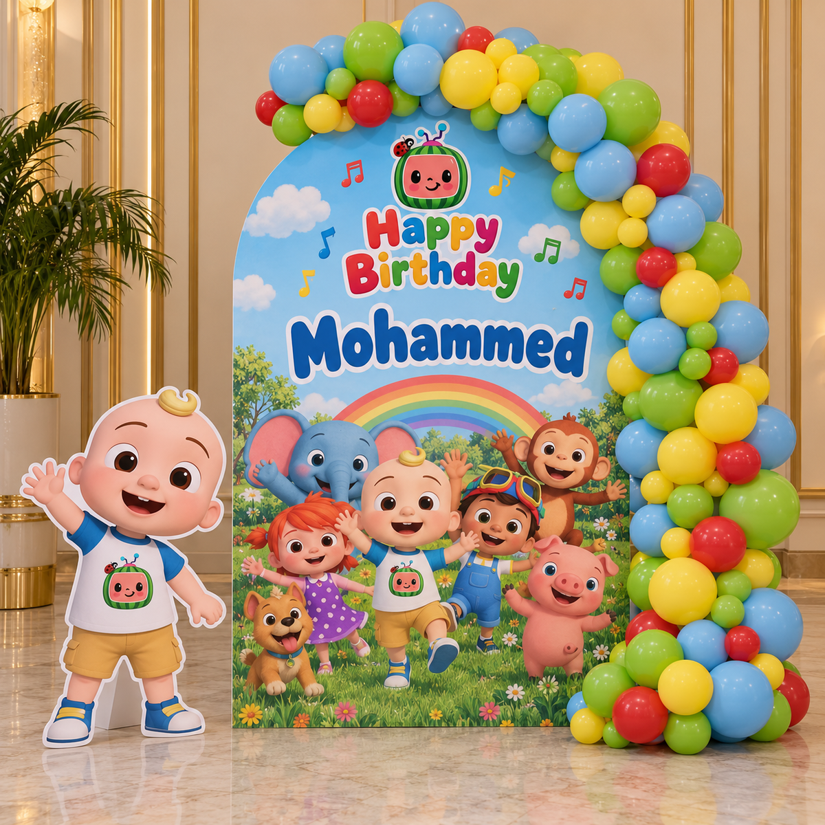 cocomelon theme Balloon Garland & Arch Backdrop Decoration