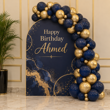 navy blue gold theme Balloon Garland & Arch Backdrop Decoration