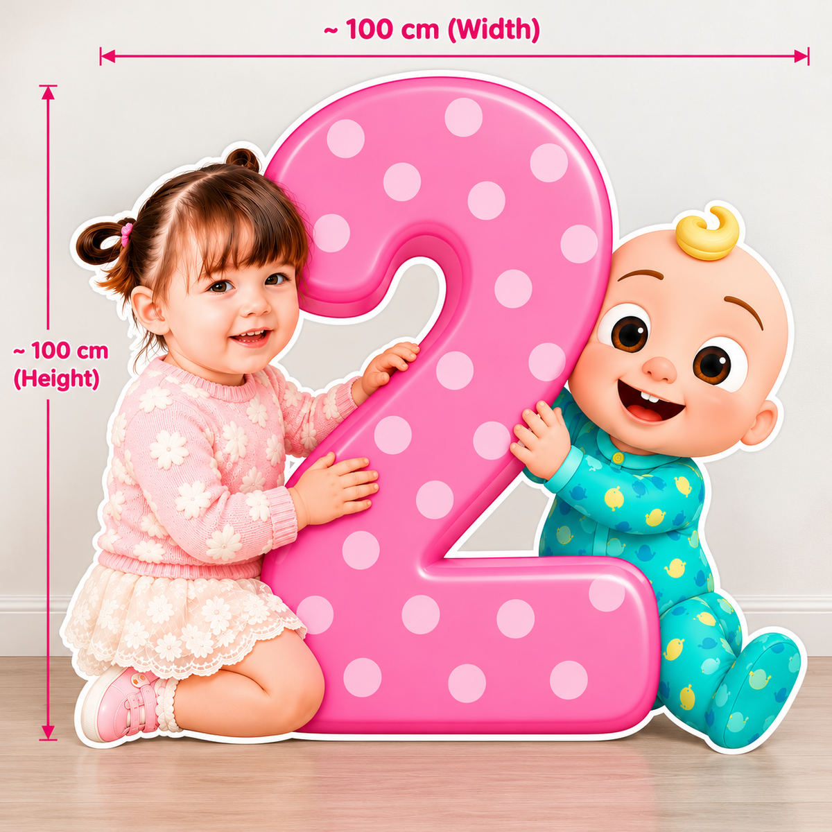 Cocomelon Theme Birthday Number Cutout – 100 cm