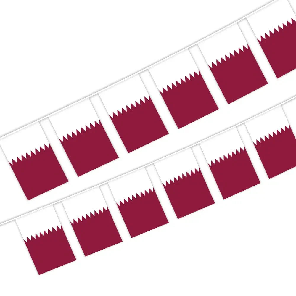 Qatar national day bunting banner 3mx5 pcs