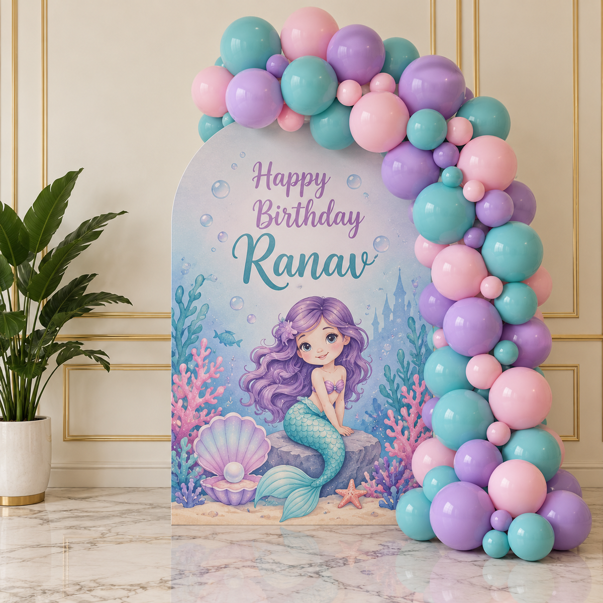 mermaid theme Balloon Garland & Arch Backdrop Decoration