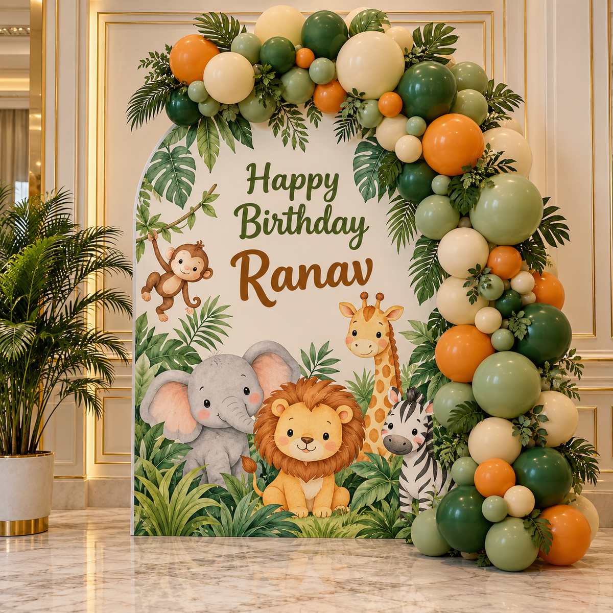 safari animal  theme Balloon Garland & Arch Backdrop Decoration
