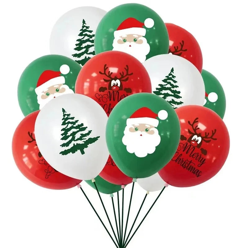 Christmas printed latex balloons - pack of 10